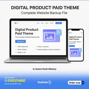 🌐 Digital Product Paid Theme – সম্পূর্ণ ওয়েবসাইট ব্যাকআপ ✨